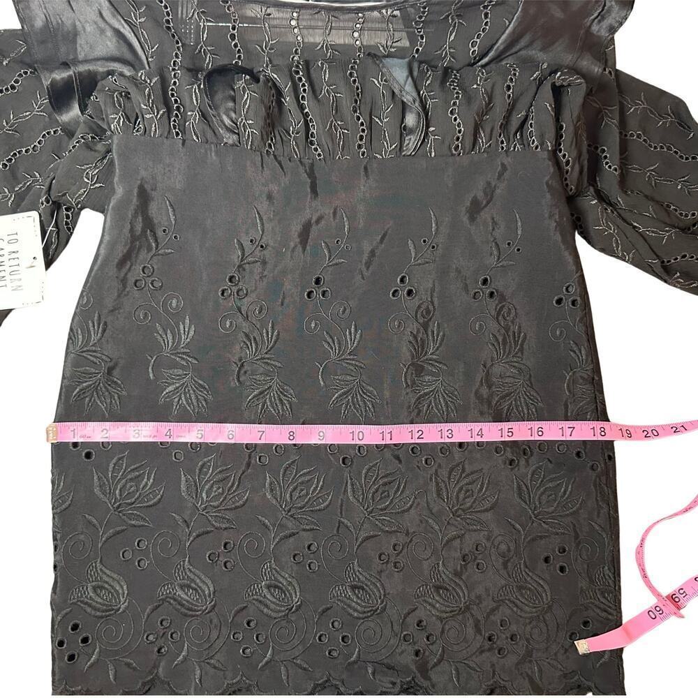 Free People Mackenzie Mini Dress - Black Eyelet + Open Back - Size 8 β NWT π₯β¨ - Picture 12 of 12